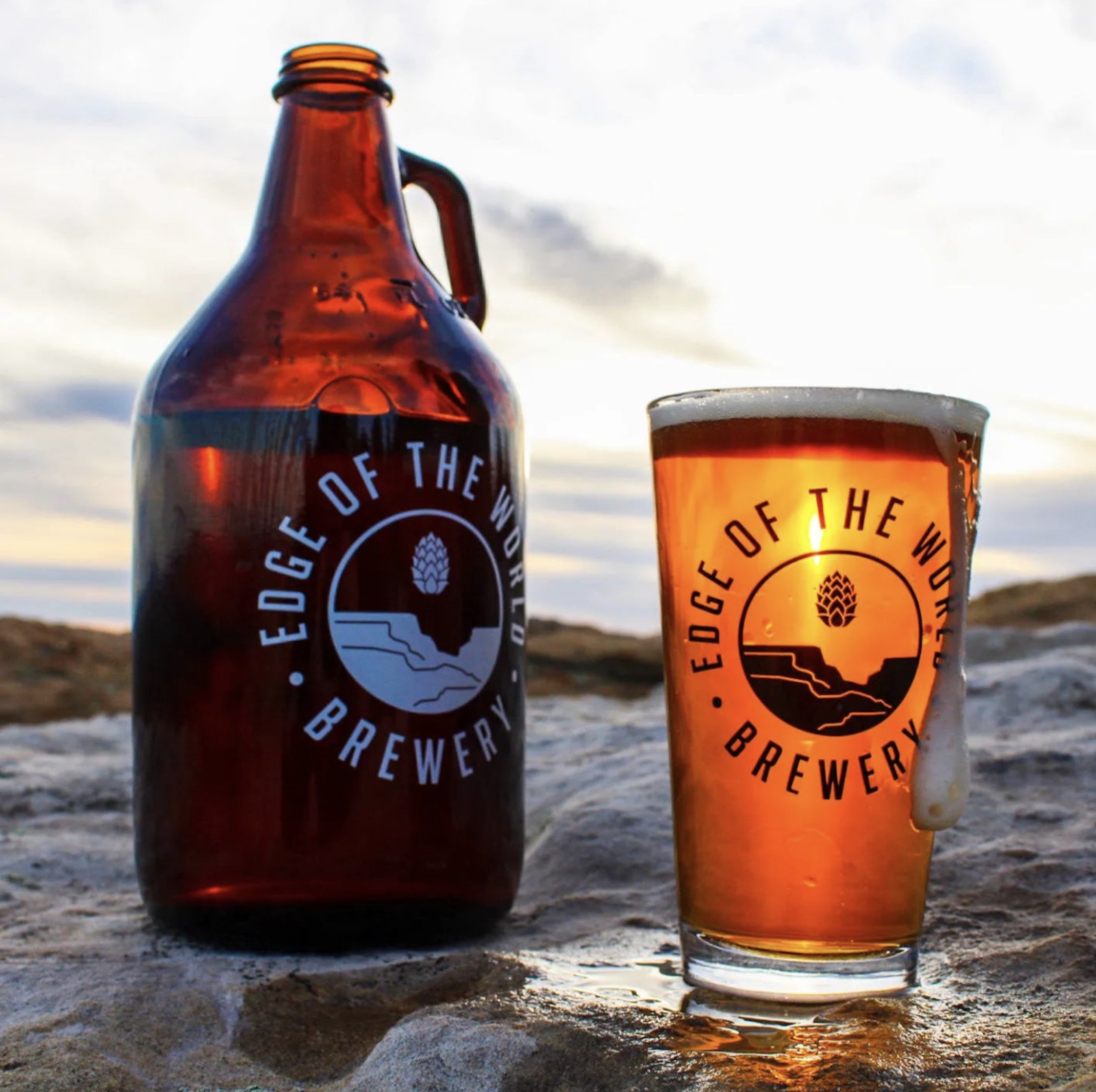 Edge of the World Brewery: logo, glassware, merch